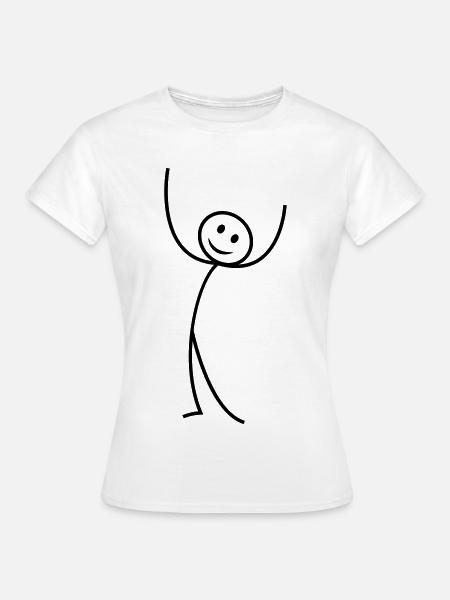 Strichmännchen - Frauen T-Shirt - Weiß