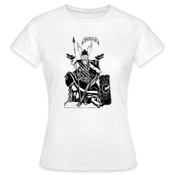Odin sur le trône noir - T-shirt Femme - blanc - Devant - AI Model Female 172 dark (172cm)