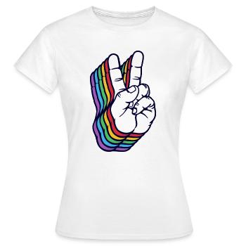 Friedensbewegung Frieden Friedenszeichen Liebe - Frauen T-Shirt - Weiß - Vorne - AI Model Female 172 dark (172cm)