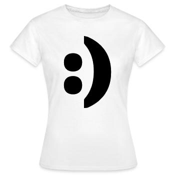 Colon quotation mark smiley - Women's T-Shirt - white - Front - AI Model Female 172 dark (172cm)