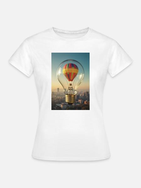 Heißluftballon in der Glühbirne - Frauen T-Shirt - Weiß