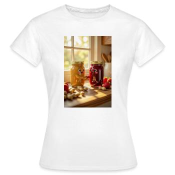 Jars de Confiture Amusants et Chaleureux - T-shirt Femme - blanc - Devant - AI Model Female 172 dark (172cm)