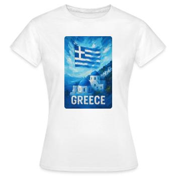 Griechenland - Blaues Paradies - Frauen T-Shirt - Weiß - Vorne - AI Model Female 172 dark (172cm)