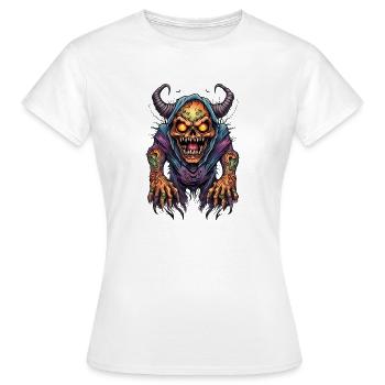 Démon corrompu aux yeux de flamme - T-shirt Femme - blanc - Devant - AI Model Female 172 dark (172cm)