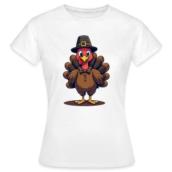 Thanksgiving Drôle Dinde de Thanksgiving - T-shirt Femme - blanc - Devant - AI Model Female 172 dark (172cm)
