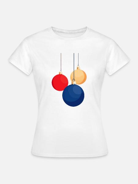 Weihnachtskugeln aufhängen - Frauen T-Shirt - Weiß