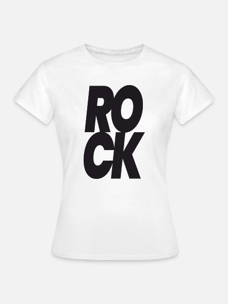 Stacked Rock Typografie - Frauen T-Shirt - Weiß