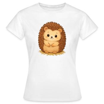 Kuscheliger Igel auf Heu - Frauen T-Shirt - Weiß - Vorne - AI Model Female 172 dark (172cm)