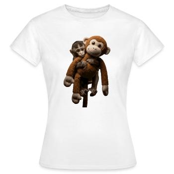 Punch der virale Affe mit Stofftier - Frauen T-Shirt - Weiß - Vorne - AI Model Female 172 dark (172cm)