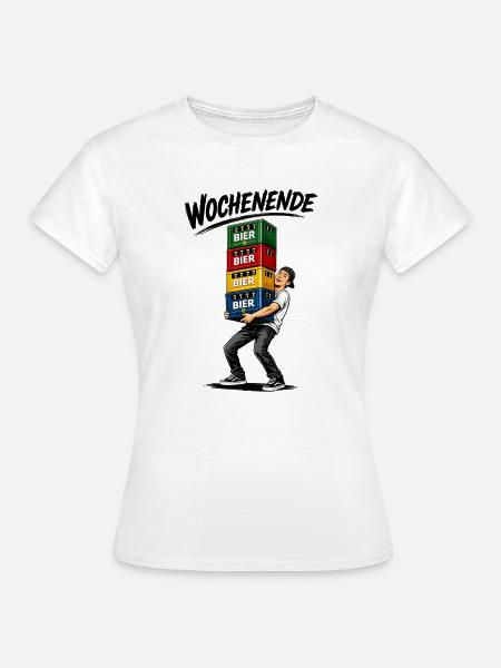 Partyzeit mit Bier und Freunden - Frauen T-Shirt - Weiß
