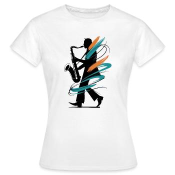 Art vélo avec des formes en spirale - T-shirt Femme - blanc - Devant - AI Model Female 172 dark (172cm)