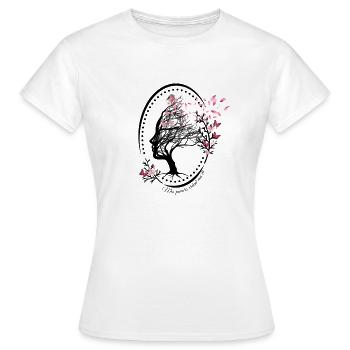 tree-bound thoughts - Women's T-Shirt - white - Front - AI Model Female 172 dark (172cm)