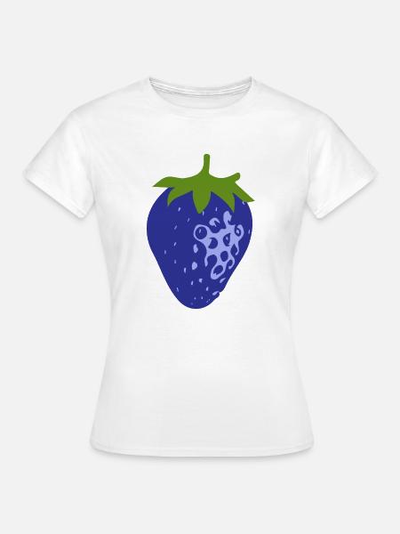 Blaue Erdbeere - Frauen T-Shirt - Weiß