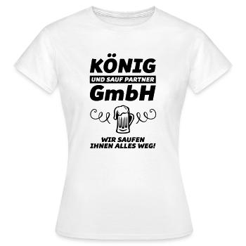 koenig saufpartner wir saufen alles - Frauen T-Shirt - Weiß - Vorne - AI Model Female 172 dark (172cm)
