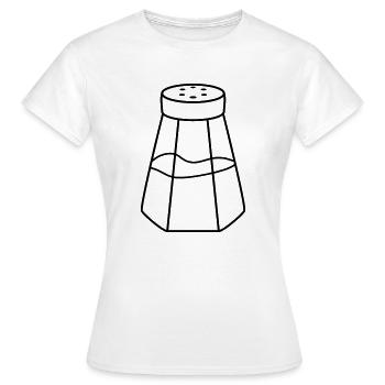 Salzstreuer Salz Spender - Frauen T-Shirt - Weiß - Vorne - AI Model Female 172 dark (172cm)