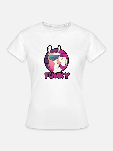 Funky - cooler Lama - Frauen T-Shirt - Weiß
