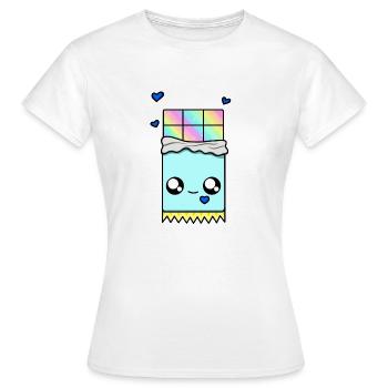 Tablette de chocolat kawaii - Cute chocolate bar - T-shirt Femme - blanc - Devant - AI Model Female 172 dark (172cm)