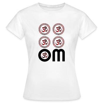 OM rouge, Om, Om hindou, symbole Om, Yoga, OM - T-shirt Femme - blanc - Devant - AI Model Female 172 dark (172cm)