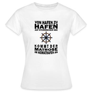 JGA T-Shirt von Hafen zu Hafen - Frauen T-Shirt - Weiß - Vorne - AI Model Female 172 dark (172cm)