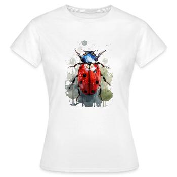 Cooler Wasserfarben Boho Marienkaefer Insekt - Frauen T-Shirt - Weiß - Vorne - AI Model Female 172 dark (172cm)