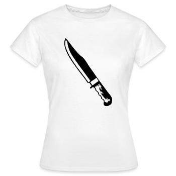 knife - Women's T-Shirt - white - Front - AI Model Female 172 dark (172cm)