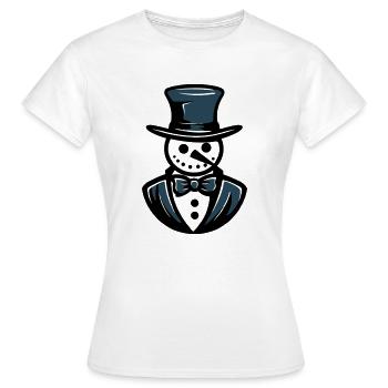 Bonhomme de neige Frosty Gentleman - T-shirt Femme - blanc - Devant - AI Model Female 172 dark (172cm)