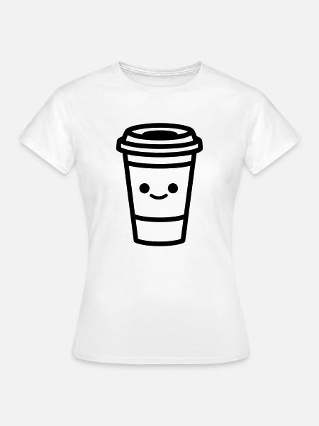 Kaffeebecher - Frauen T-Shirt - Weiß
