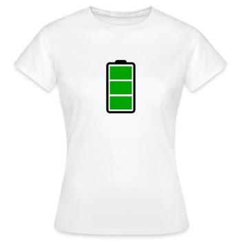 Battery full - Women's T-Shirt - white - Front - AI Model Female 172 dark (172cm)