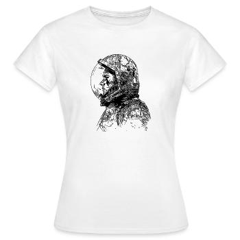 Vintager Kosmonaut mit geschlossenem Helm - Frauen T-Shirt - Weiß - Vorne - AI Model Female 172 dark (172cm)
