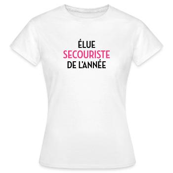 Secourisme / Secouriste / Secours / Secourir - T-shirt Femme - blanc - Devant - AI Model Female 172 dark (172cm)