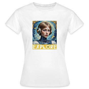 Dare to Explore - Women's T-Shirt - white - Front - AI Model Female 172 dark (172cm)