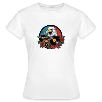 Adler Rockmusik - Frauen T-Shirt - Weiß - Vorne - AI Model Female 172 dark (172cm)
