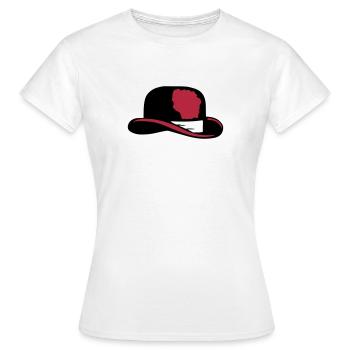 chapeau melon homme 25098 - T-shirt Femme - blanc - Devant - AI Model Female 172 dark (172cm)