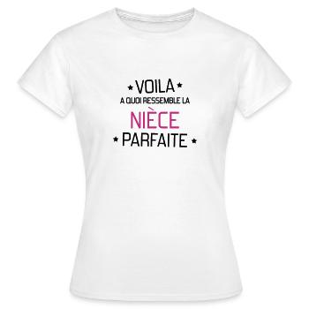Niece Nichte Nièce Baby Bébé Family - Women's T-Shirt - white - Front - AI Model Female 172 dark (172cm)