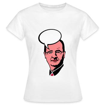 francois hollande president bulle leader - T-shirt Femme - blanc - Devant - AI Model Female 172 dark (172cm)