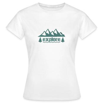 explore - Frauen T-Shirt - Weiß - Vorne - AI Model Female 172 dark (172cm)