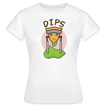 Nacho Doing Dips, Nacho dip dip jeu de mots amusant - T-shirt Femme - blanc - Devant - AI Model Female 172 dark (172cm)