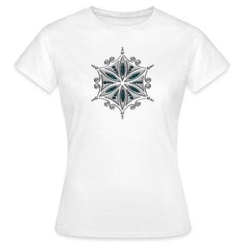 Flower of Aphrodite, silver, Symbol of love, - T-shirt Femme - blanc - Devant - AI Model Female 172 dark (172cm)