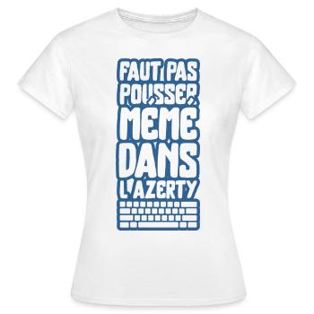 mémé dans l'azerty t-shirt geek - T-shirt Femme - blanc - Devant - AI Model Female 172 dark (172cm)