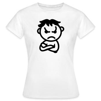 mauvaise humeur - ligne - T-shirt Femme - blanc - Devant - AI Model Female 172 dark (172cm)