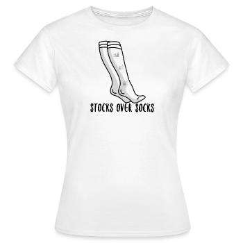 Stocks sur chaussettes - T-shirt Femme - blanc - Devant - AI Model Female 172 dark (172cm)