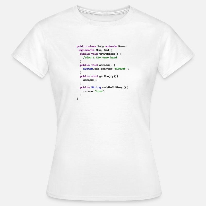 Java Code New Baby - Kuscheln - Frauen T-Shirt - Weiß