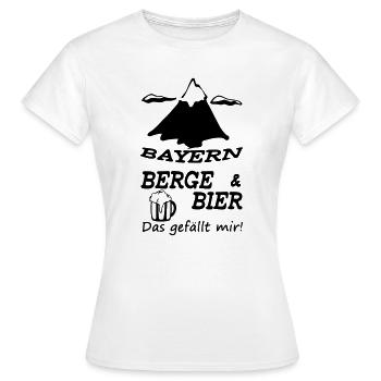 Bayern, Berge und Bier Geschenk - Frauen T-Shirt - Weiß - Vorne - AI Model Female 172 dark (172cm)