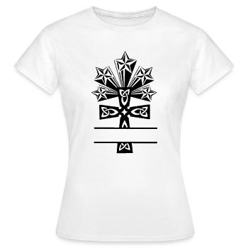 Celtic cross five star monogram - Women's T-Shirt - white - Front - AI Model Female 172 dark (172cm)