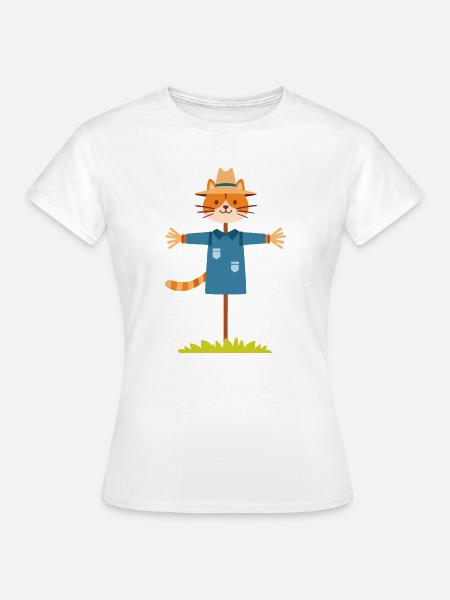 Vogelscheuche Katze - Frauen T-Shirt - Weiß