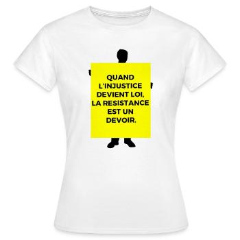 Injustice - T-shirt Femme - blanc - Devant - AI Model Female 172 dark (172cm)