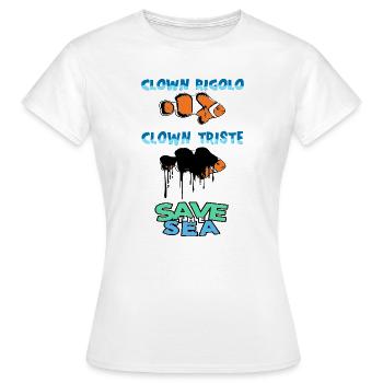 Save the sea - T-shirt Femme - blanc - Devant - AI Model Female 172 dark (172cm)