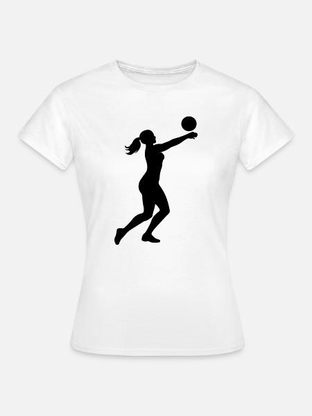 Volleyball Silhouette - Frauen T-Shirt - Weiß
