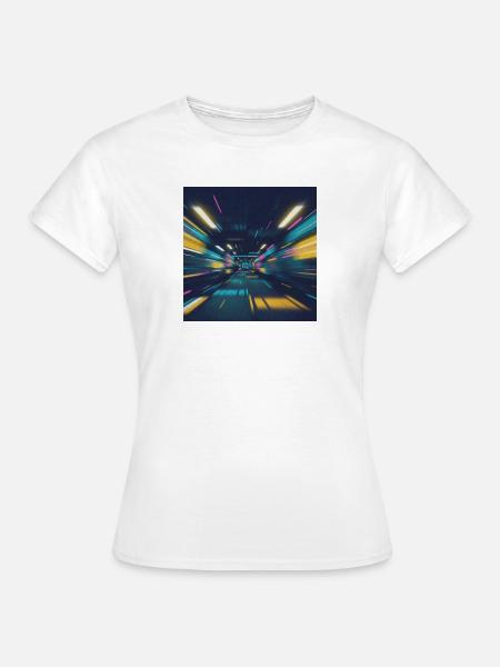 Neon-Tunnel U-Bahn Berlin  - Frauen T-Shirt - Weiß
