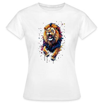 Éruption du lion coloré - T-shirt Femme - blanc - Devant - AI Model Female 172 dark (172cm)